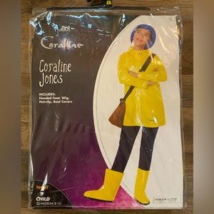 Girls Coraline Halloween Costume size medium 8-10